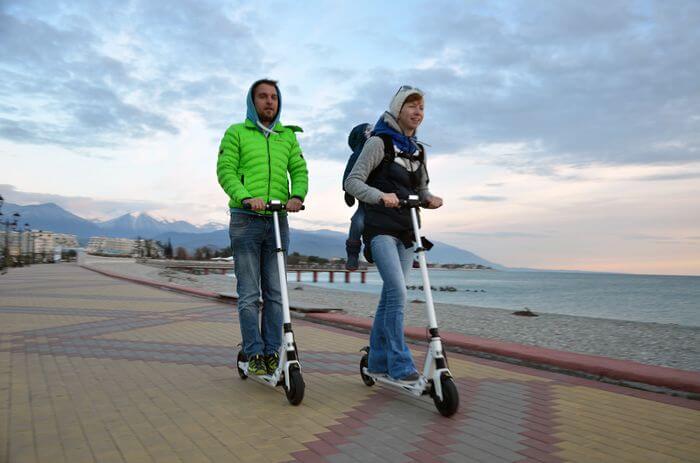 Electric scooter as the personal transport of the sandbox