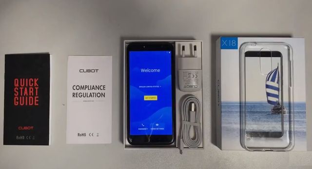 Review Cubot X18 packaging