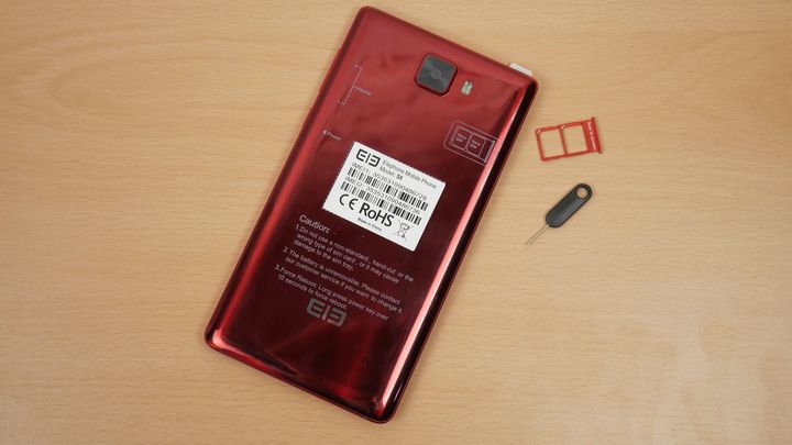 Elephone S8 Red REVIEW slot for two SIM cards
