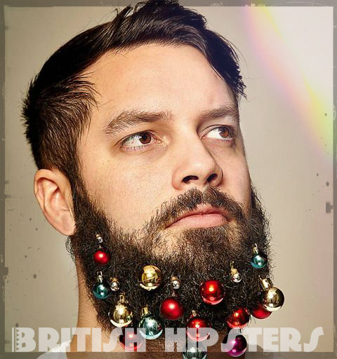 British hipsters dressed up for the New Year beard