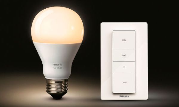 A new set of Philips Hue with remote control to control the brightness of lighting
